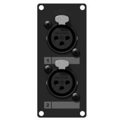 CAYMON CASY125/B Panel CASY 2 żeńskie złącza XLR – 3-pinowe złącza skręcane, wersja czarna